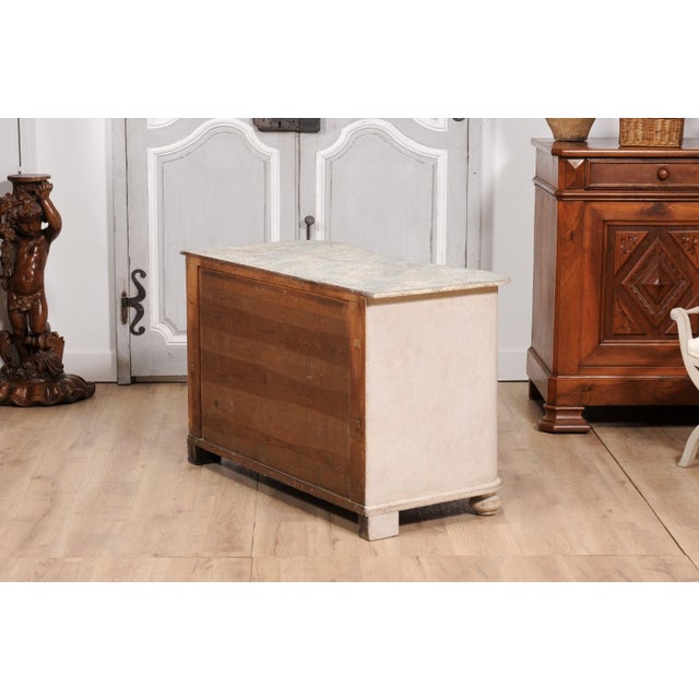 Swedish Baroque Style 19th Century Gray Serpentine Front Three-Drawer Chest For Sale - Image 11 of 12