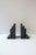 A substantial pair of Italian black and white marble 'book' bookends, in the modern style or Italian Midcentury Modern...