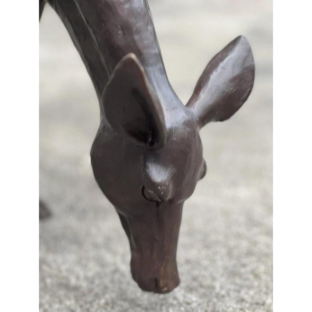 Bronze Grazing Fawn Deer Garden Sculpture For Sale - Image 14 of 15