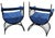 Mid-Century Modern Savonarola Chairs with Blue Velvet Upholstery, 1960s, Set of 2 For Sale - Image 6 of 11