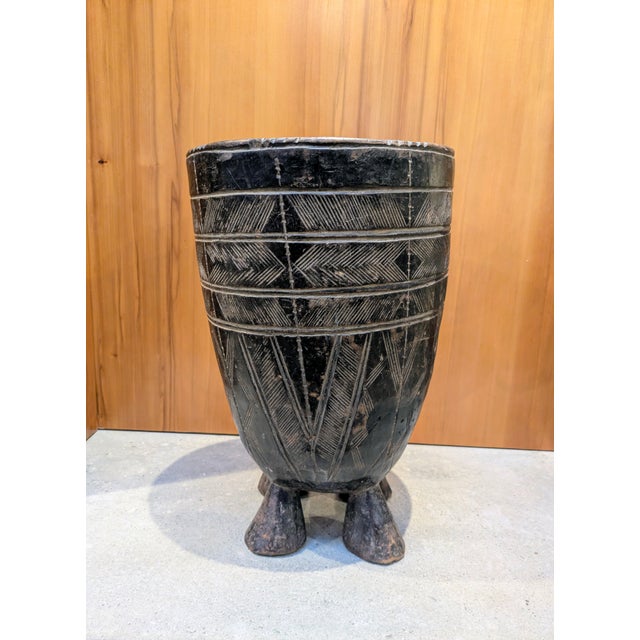 Tribal Vintage/Antique Hand-Carved Wood Vessel: Nupe People of Nigeria For Sale - Image 3 of 7