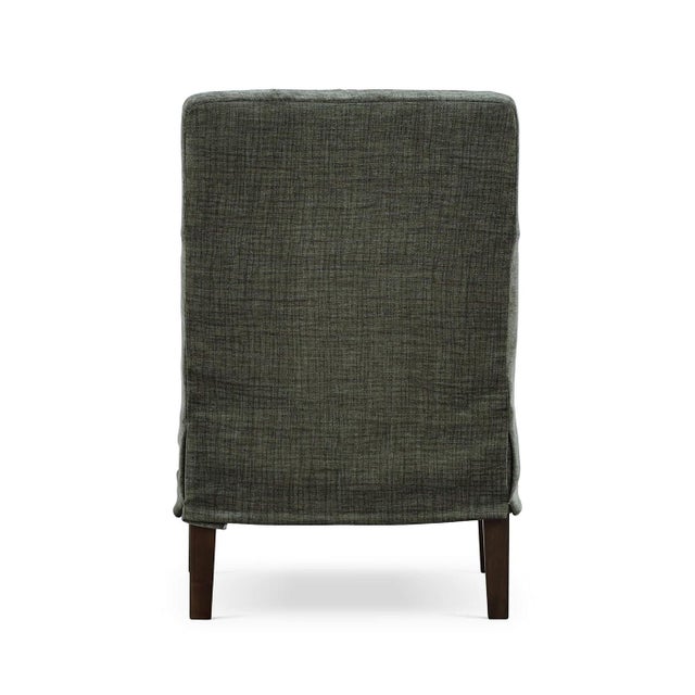 Green Coastal Slipcovered Dining Armchair - Green Upholstery For Sale - Image 8 of 10
