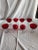 Glass Set of Eight Vintage Ruby Red With Clear Faceted Stems Champagne Glasses For Sale - Image 7 of 8