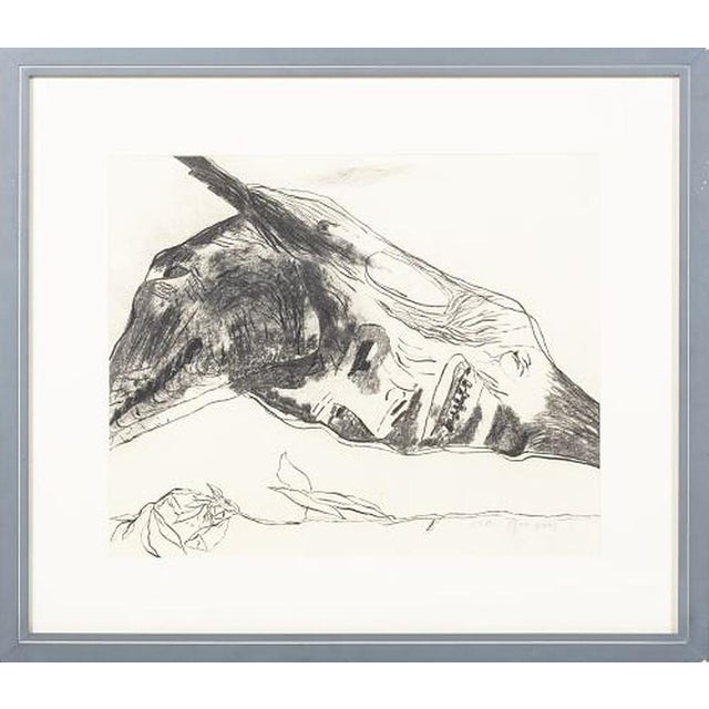 Drawing - Graça Morais. Masks (III)'. Charcoal drawing; pastel and graphite on paper. Signed and dated 88. Dimensions:...