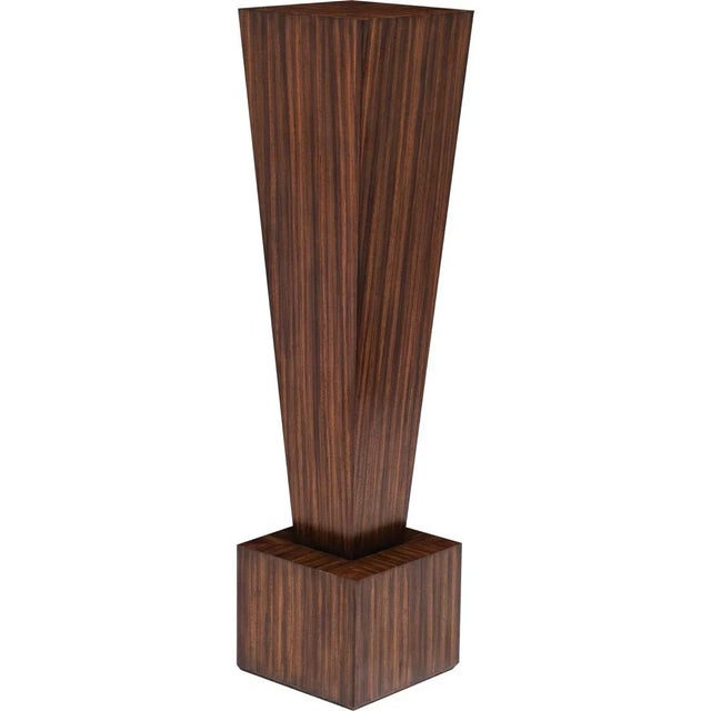 Phinthly Pedestal with Zebrano Veneer in Toffee Finish