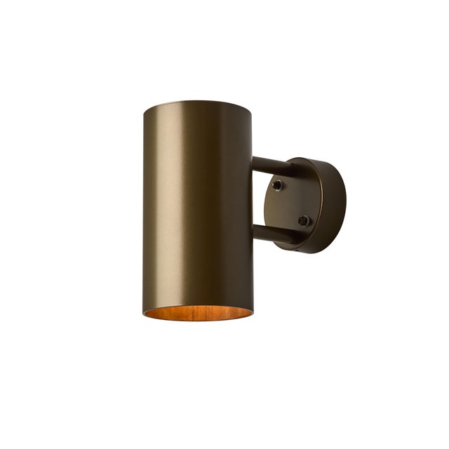 Mid-Century Modern Pair of Large Hans-Agne Jakobsson C627 'Rulle' Outdoor Sconces in Painted Brown For Sale - Image 3 of 13