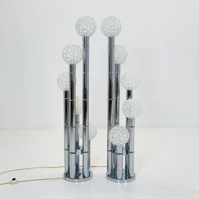 Vintage Chrome Floor Lamp with Glass Globes, 1970s For Sale - Image 13 of 18