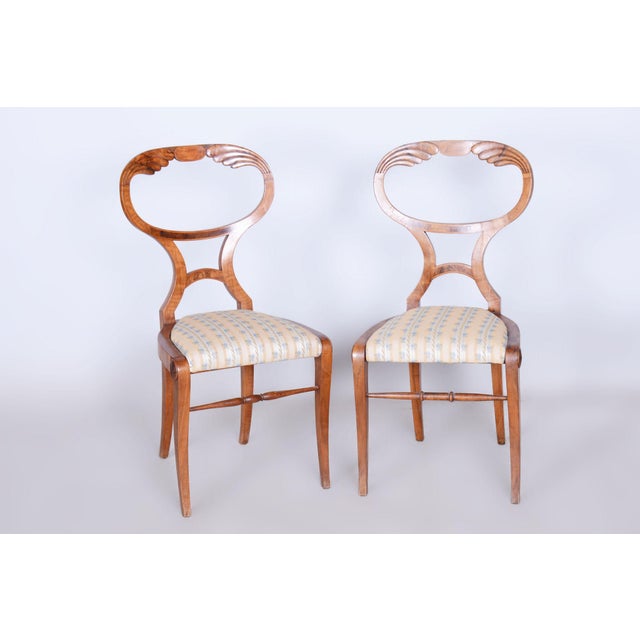 Biedermeier Dining Chairs in Oak and Walnut, Vienna, Austria, 1820s, Set of 4 For Sale - Image 6 of 11
