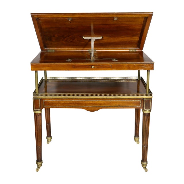 Louis XVI Walnut Architects Table a La Tronchin For Sale - Image 4 of 13