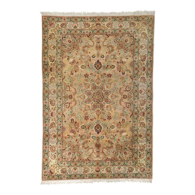 Vintage Persian Tabriz Rug - 6'08 X 09'10 For Sale