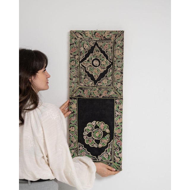 Early 20th Century China Charcoal Textile Wall Hanging For Sale - Image 11 of 15
