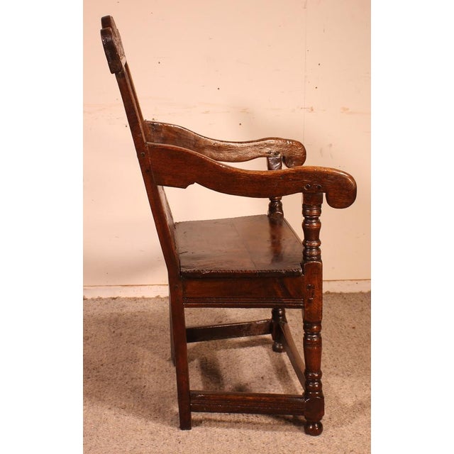 Early 17th Century Charles I Joined Oak Armchair For Sale - Image 11 of 15