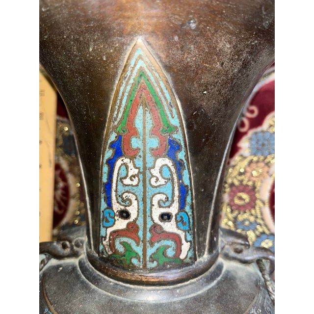 Antique Japanese Cloisonne Vase For Sale - Image 10 of 12