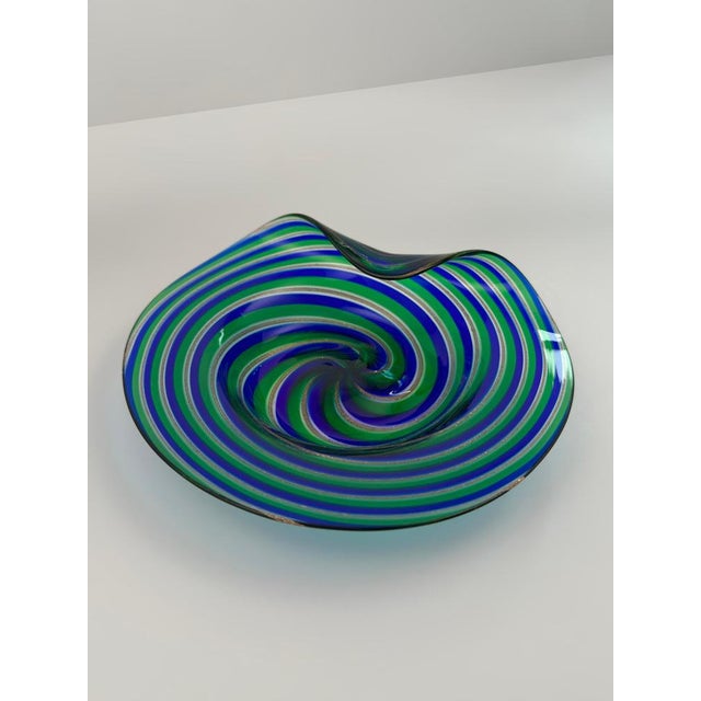 Murano Filigrana Glass Dish with Aventurine from Cenedese & Alberelli, 1970s For Sale - Image 10 of 11