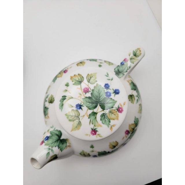 1960's Berries and Leaves Design Porcelain Tea Pot With Lid and Cup For Sale - Image 10 of 12