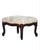 Delicately hand carved antique French footstool newly upholstered in a fine Italian damask in linen & wool. Expertly...