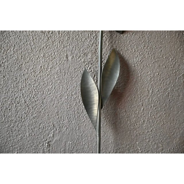 Large Silver Pewter Flower by Le Dauphin, 1960s For Sale - Image 6 of 7