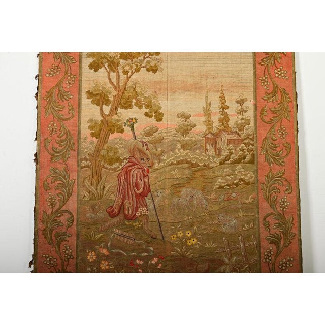 French 19th Century Large Fox Tapestry on Frame For Sale - Image 9 of 12