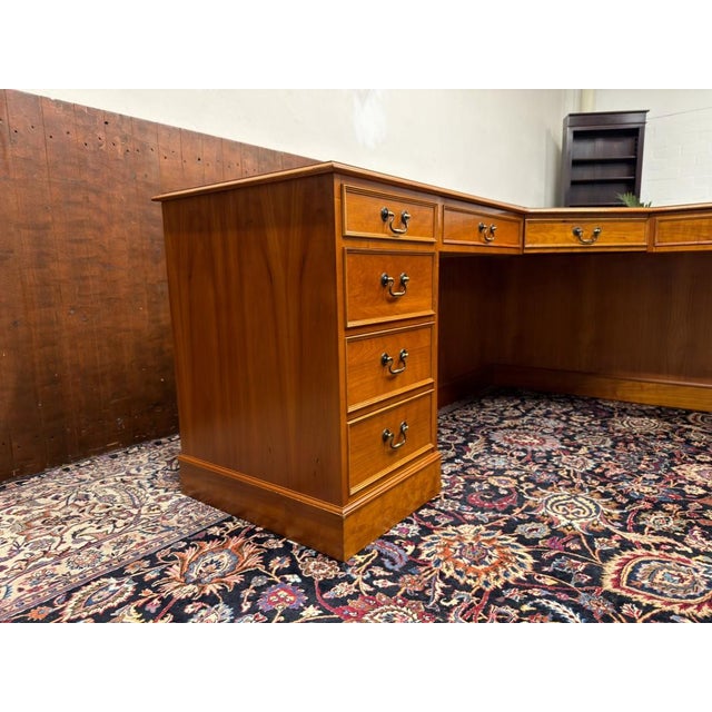 Red English Chesterfield Corner Desk For Sale - Image 8 of 18