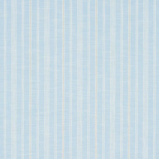 SAMPLE - Schumacher X Mark D. Sikes Lucy Stripe Fabric In Light Blue For Sale