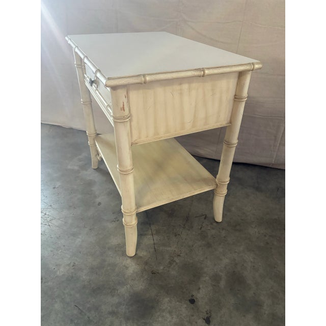 Ornamental & Decorative Materials Thomasville Allegro Collection Faux Bamboo Single Drawer Nightstand For Sale - Image 7 of 8