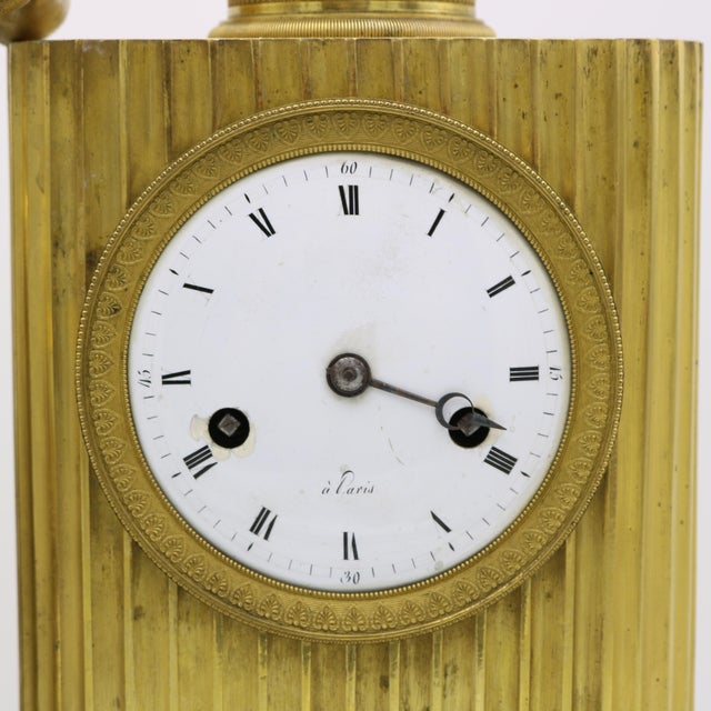 Early 19th Century French Empire Gilt Bronze Mantle Clock , France 1810 For Sale - Image 5 of 15