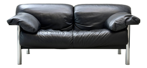 Two-Seater Sofa in Black Leather by Pierluigi Cerri for Poltrona Frau, Italy, 1990s