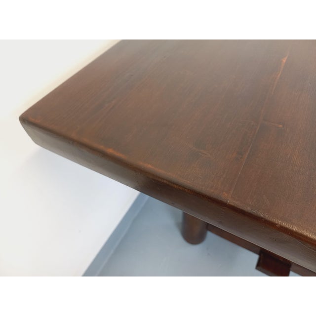 Brutalist Rectangular Dining Table in Dark Pine by Georges Robert, 1950s-1960s For Sale - Image 9 of 18