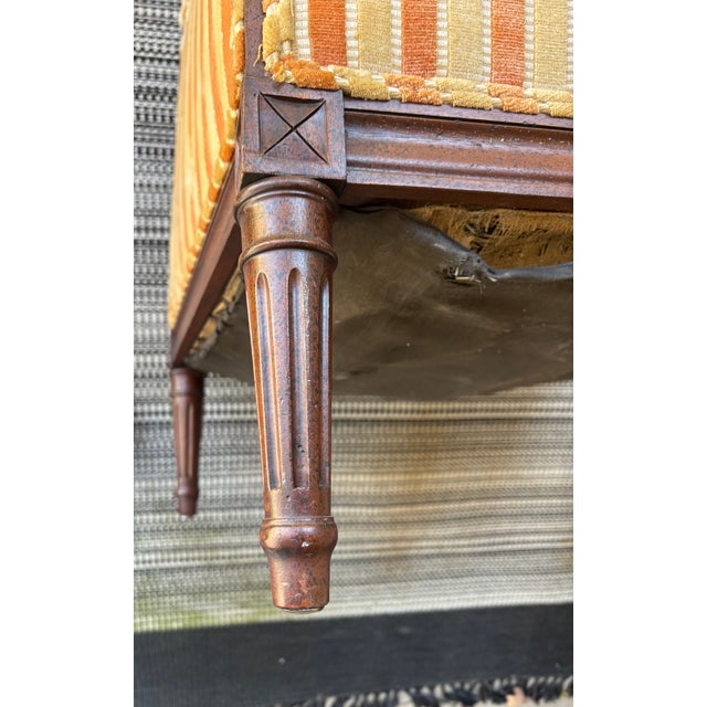 Brown Vintage Henredon Louis XVI Style Square Back Bergère Chair For Sale - Image 8 of 18