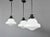 Art Deco Acorn Opaline Lights by Edison Circa 1930s - Stepped opaline glass in acorn shape - Original gallery stems and...