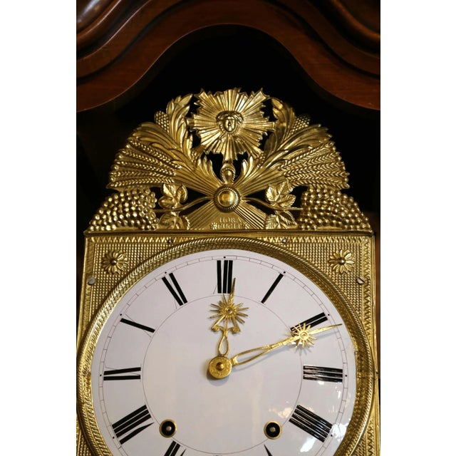 Late 20th Century French Louis XV Burl Walnut Horloge Bressane Clock For Sale - Image 10 of 13