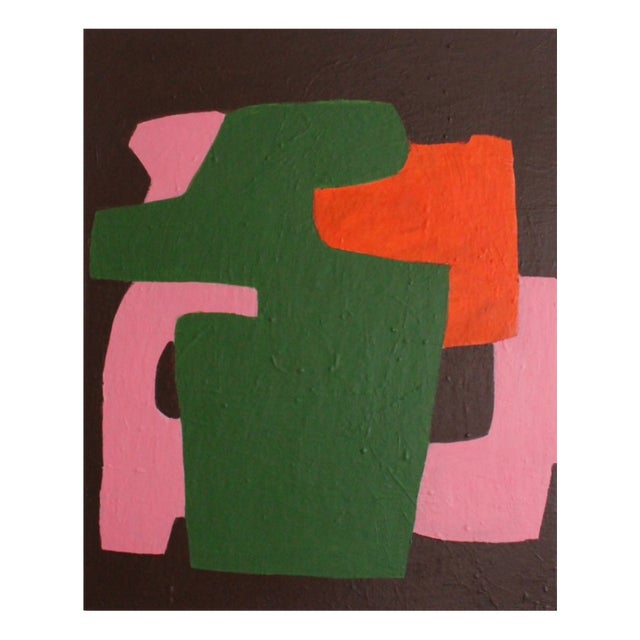 Bodasca, Mid-Century Style Minimalist Brick Composition, 2026, Acrylic on Canvas For Sale