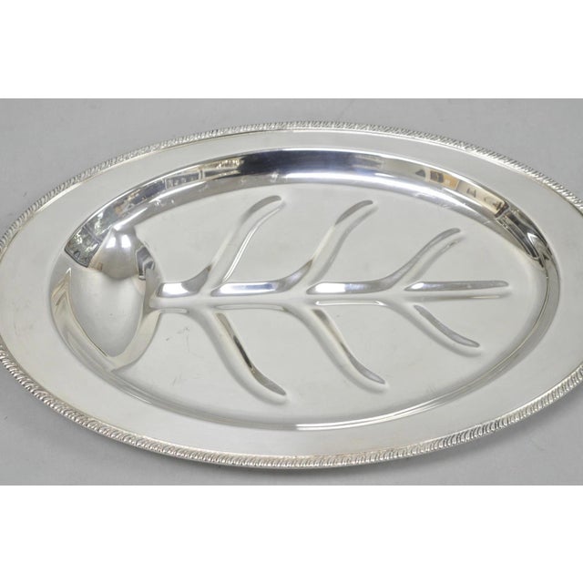 Vintage Oneida Silver Plated Regency Oval Meat Cutlery Serving Platter Tray For Sale - Image 10 of 12
