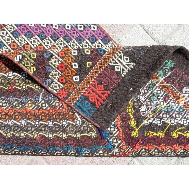 Vintage Turkish Handmade Kilim Rug - 28"x133" For Sale - Image 11 of 12