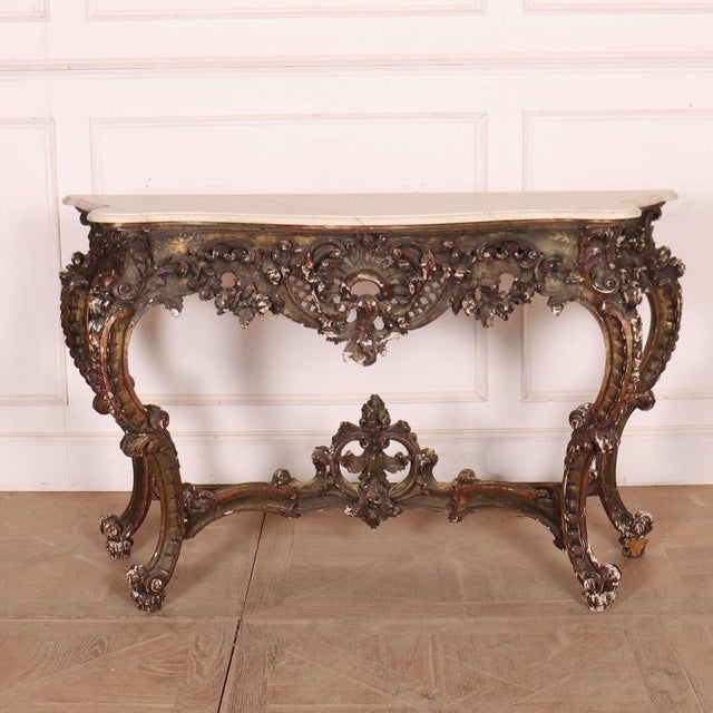 French Serpentine Front Console Table For Sale - Image 14 of 14