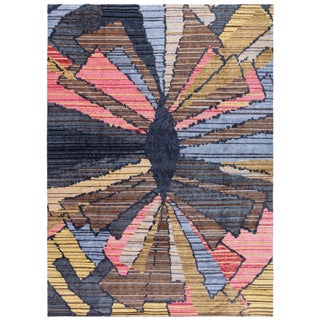 Contemporary Abstract Slate Gray Hand-Knotted Rug "Sauron" by Doris Leslie Blau For Sale