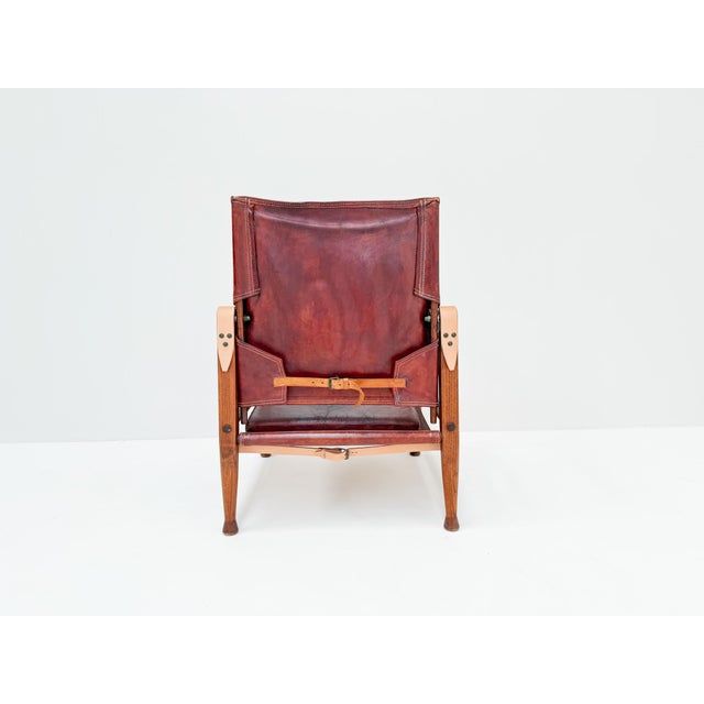 Vintage KK47000 Safari Chair in Leather by Kaare Klint for Rud Rasmussen, Denmark, 1930s For Sale - Image 6 of 12
