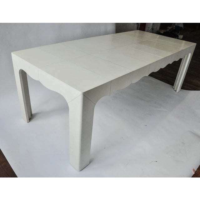 Mid-Century Modern Custom Andre Dining Table with Scallop Detail For Sale - Image 3 of 9