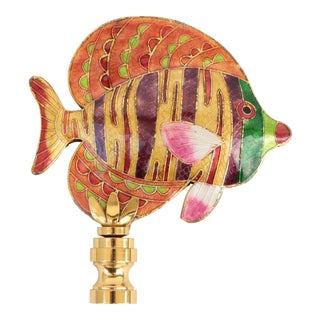 Striped Reef Fish Lamp Finial For Sale