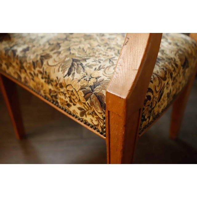 Vintage Salon Lounge Chair with Floral Tapestry Upholstery, 1940s For Sale - Image 10 of 15
