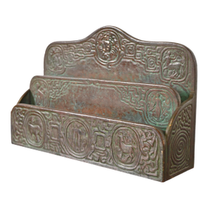 Tiffany Studios New York Zodiac Pattern Bronze Letter Rack