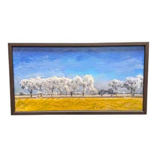 Don Miller Winter Sky Scape Painting, Unsigned For Sale