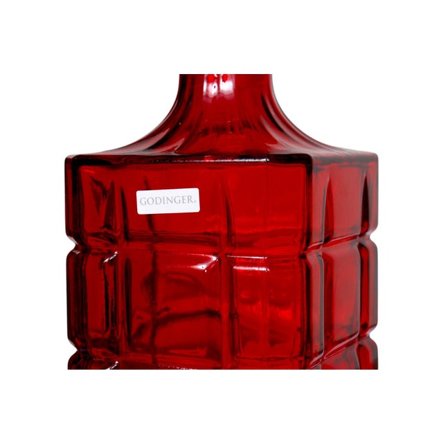 Godinger Radius Red Crystal Decanter For Sale In Tampa - Image 6 of 6