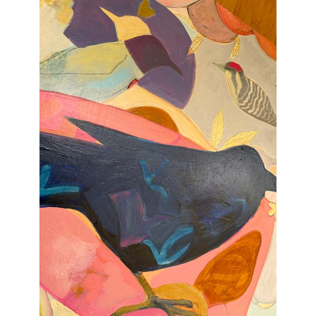 Contemporary “Raven and Friends” a Fun Bird Painting by LWren Walraven For Sale - Image 3 of 16