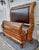 Legacy Pine Upholstered Sleigh Bed Carved and Inlaid Ornate Queen Frame For Sale - Image 14 of 18