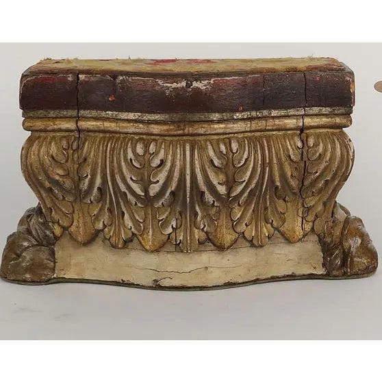 A striking 19th century carved and gilded wooden clock base, sourced from Berlin and attributed to Italy. Originally...