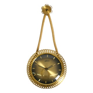 Small Mid-Century Modern Atlanta Wall Clock with 10-Day Movement, 1950s For Sale