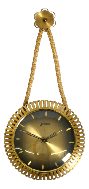 Small Mid-Century Modern Atlanta Wall Clock with 10-Day Movement, 1950s