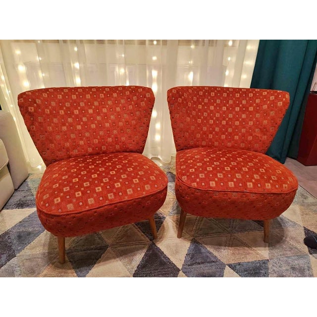 1950s Hungarian Red Lounge Chairs, 1950s, Set of 2 For Sale - Image 5 of 6