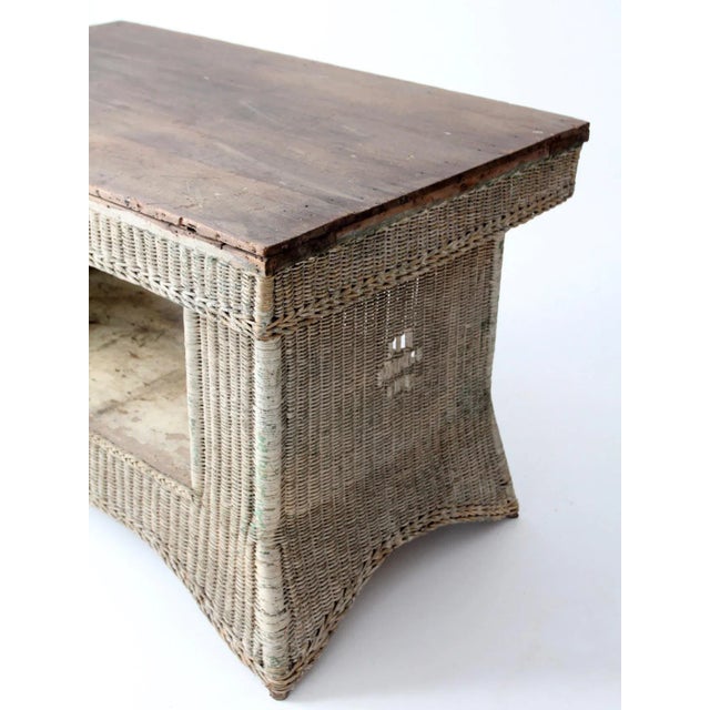 Antique Wicker Library Table For Sale - Image 6 of 10